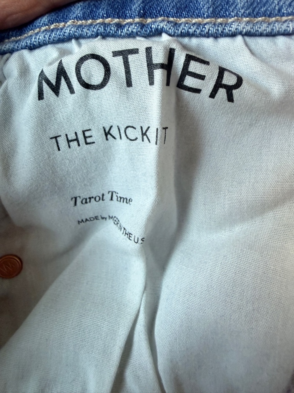 MOTHER The Kick It High Waist Straight Leg Jeans in Tarot Time Blue Size 26 - Picture 10 of 16